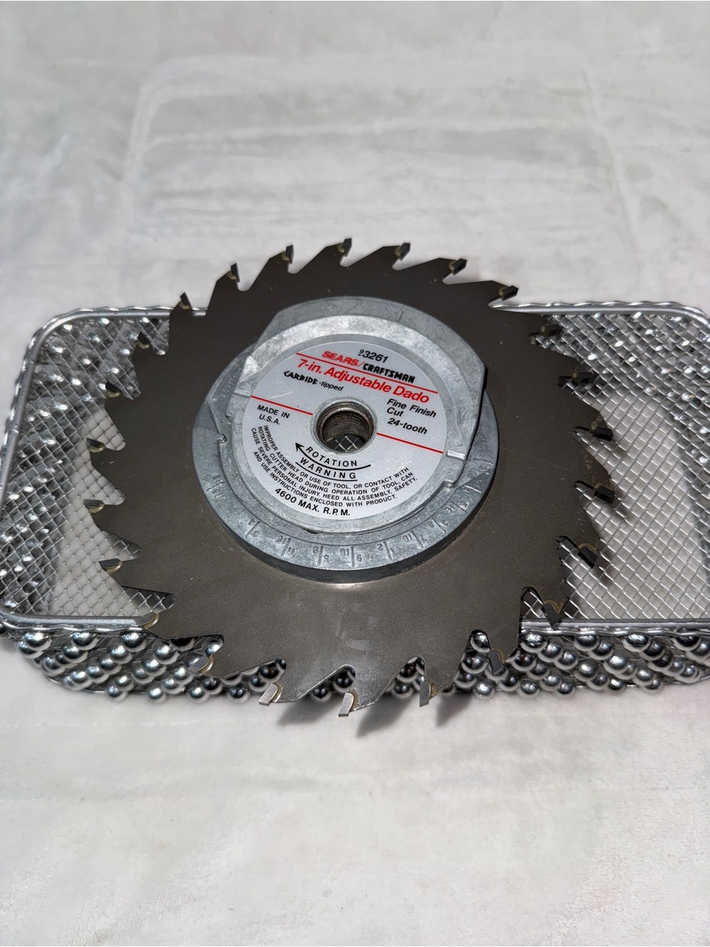 Vintage 1970s Sears Craftsman fine tooth, 7-in Adjustable Dado Blade - Gray